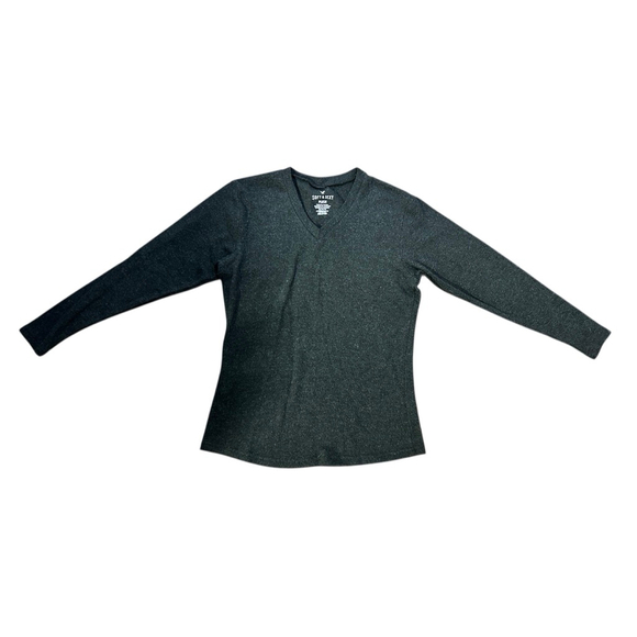 American Eagle Outfitters Tops - American Eagle Outfitters Gray Long Sleeve V-Neck Tee M
